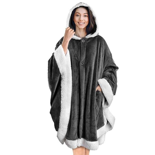 Hooded Cloak Casual Golden Velvet Slacker Blanket