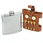 Leather Whiskey Wine Pot Bottle Gift 7Oz Holder