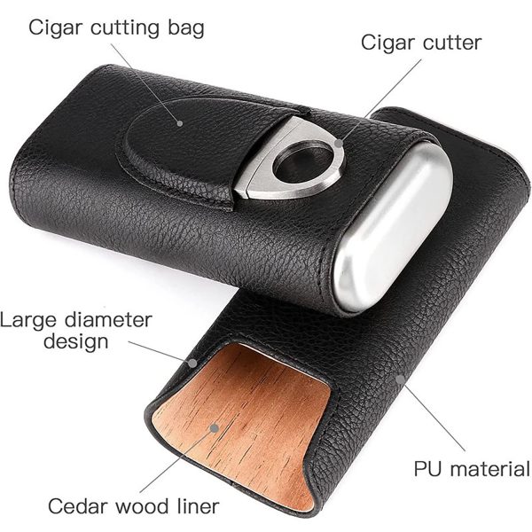 3- Finger  Leather Cigar Case