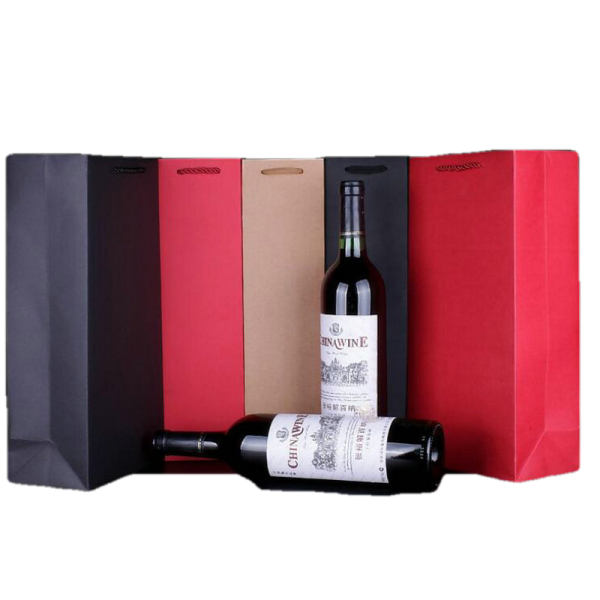 Eco-friendly Gift Paper Shopping Bag For Packaging Red Wine