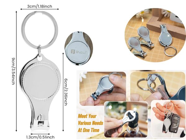 3 In 1 Nail Clippers Bottle Opener Keychain