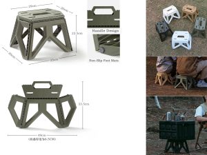 Folding Stool 9.4 Inch Outdoor Portable Chair For Camping