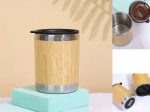 11 Oz Stainless Steel Bamboo Travel Mug With Lid