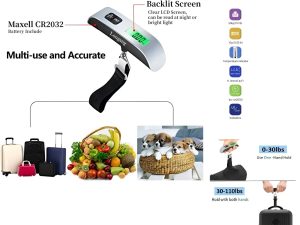 110 Pounds Digital Hanging Luggage Scale With Backlit