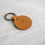 customized genuine/pu leather round key chain