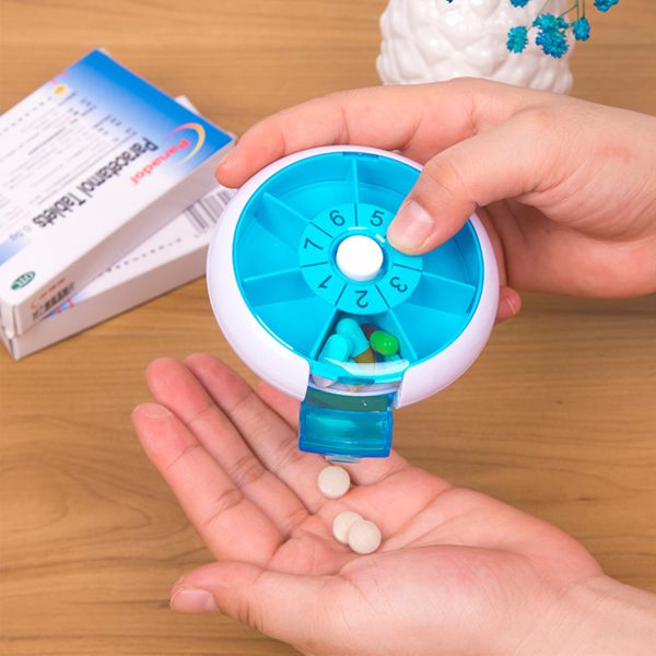 7-Day Round Push-Button Weekly Pill Organizer