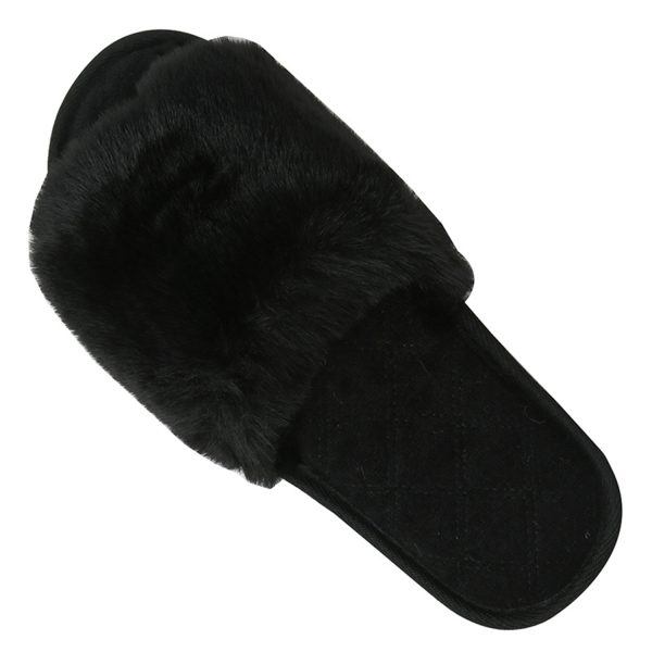 Women's Large Size Indoor Rabbit Fur Cotton Slippers