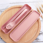 Wheat Straw Spoons Knives Forks Set with Case