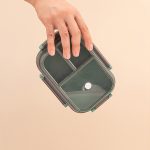 Minimalist plastic double-layer lunch box