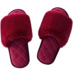 Women's Large Size Indoor Rabbit Fur Cotton Slippers