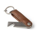 Pu leather bottle opener with keyring