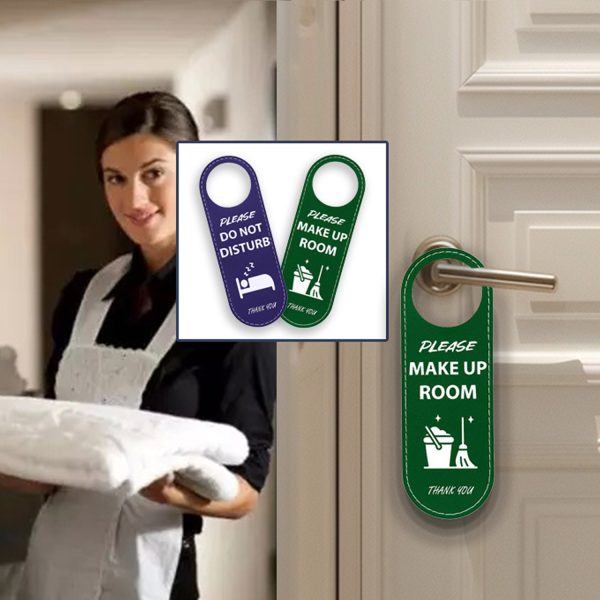 Hotel Rooms Black/Green Do Not Disturb Door Hanger Sign