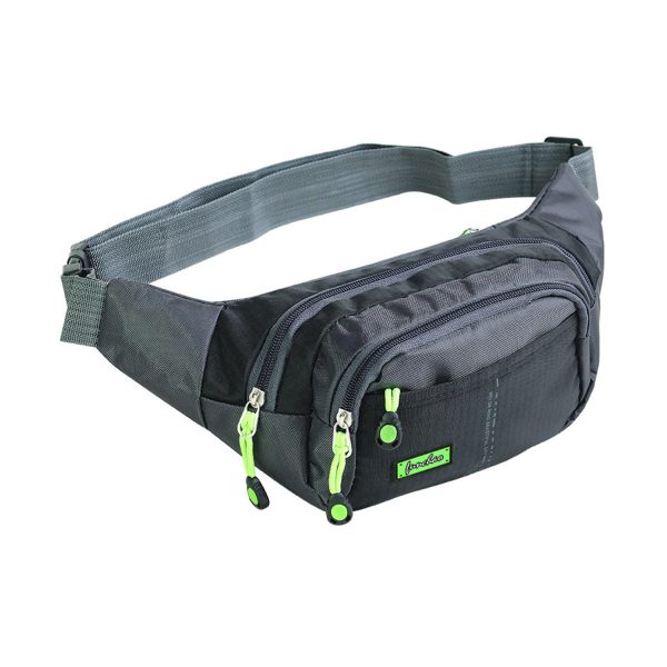 Nylon Fanny Pack With 3 Zipper Pockets