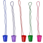 Plastic LED Shot Glass Necklace with Beads