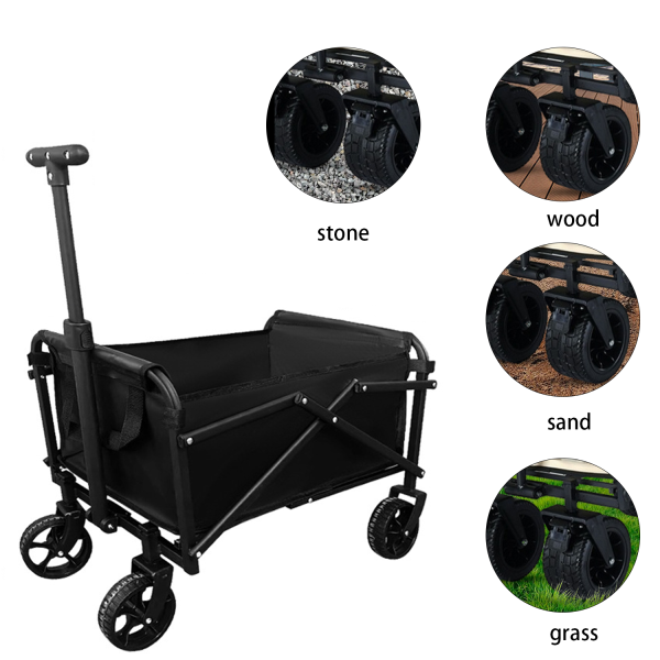 Outdoor folding camping equipment trolley