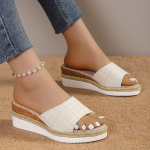 Solid color platform sandals for women