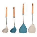 Silicone Shovel Or Spoon with Wooden Handle