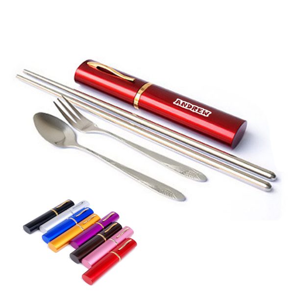 3 in 1 Stainless Steel Chopsticks Fork Spoon Cutlery Set