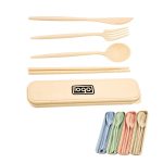 Wheat Straw Spoons Knives Forks Set with Case