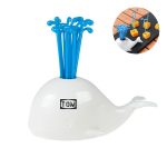 Home Kitchen Plastic Cake&Fruit Whale-Shaped Fruit Fork Set