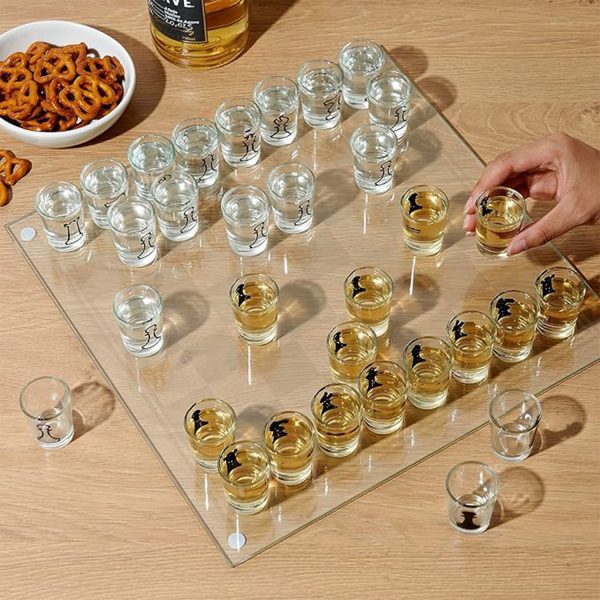 10 Oz Glass drink chess set