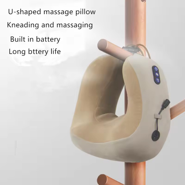 Portable U-shaped massage pillow