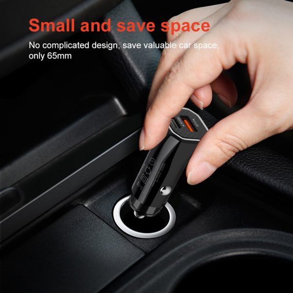 12W PD+USB Mini Fully Compatible Mobile Car Charger