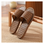 Straw Woven Bamboo Cane Linen Slippers