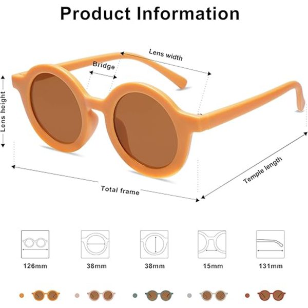 Retro round frame UV protection sunglasses for kids