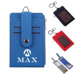 PU work card sleeve with lanyard keychain