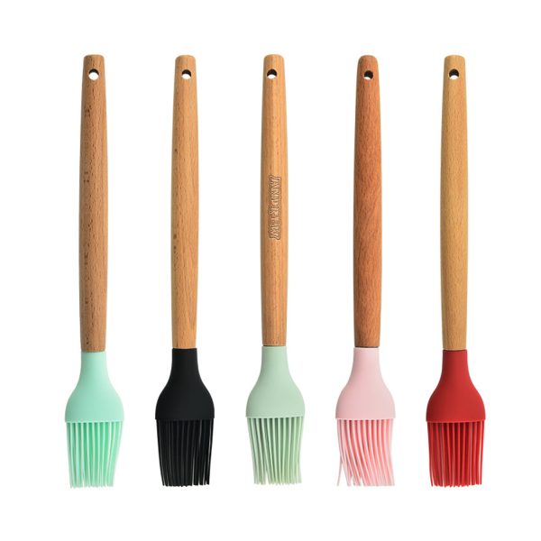 Silicone Kitchen Brush with Wooden Handle, Optional Cooking