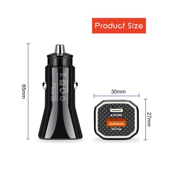 12W PD+USB Mini Fully Compatible Mobile Car Charger