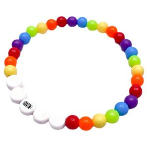 Colored Acrylic Round Bead English Letter Bracelet