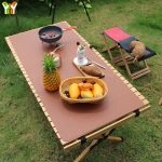 Outdoor camping barbecue oil-proof PU leather table mat