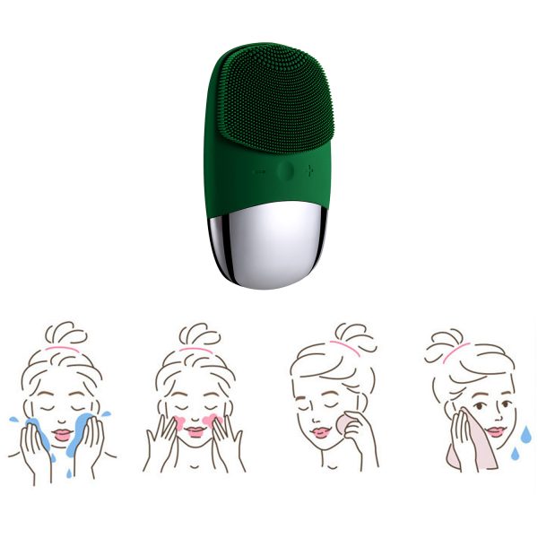 Silicone ultrasonic facial cleanser washing machine