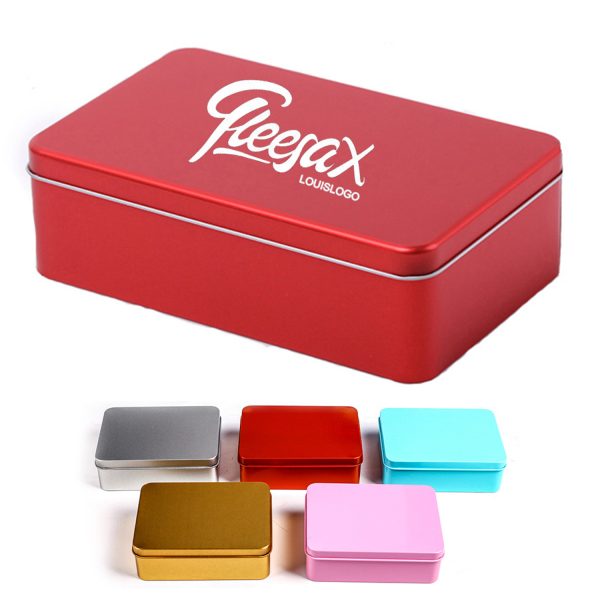 Color Imprint Rectangle Candy Tin