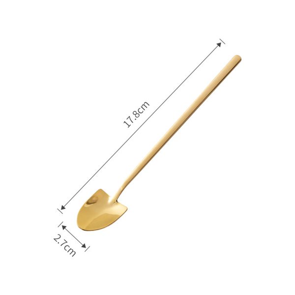 Shovel tip long handle ice cream 304 stainless steel spoon