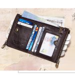 Genuine Leather Short Men's Double Zipper Wallet Purse