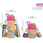 Children Crossbody Silicone Collapsible Sports Water Bottles