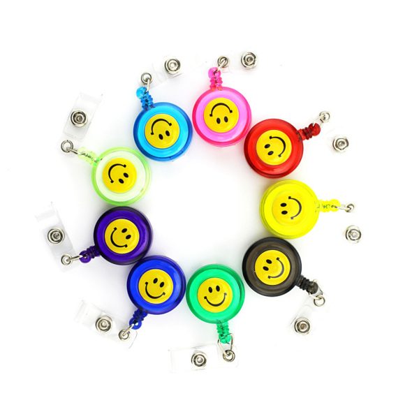 Round Plastic Clip on Badge Reel