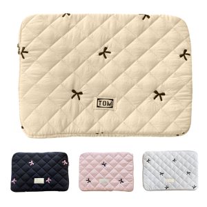 Cute Diamond Embroidered Bow Tablet Laptop Storage Bag