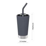 17OZ Stainless Steel Tumbler With Silicon Straw