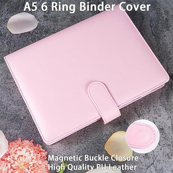 A6 binder zipper pocket PU leather notebook case