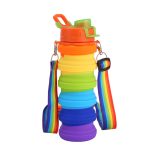 Children Crossbody Silicone Collapsible Sports Water Bottles