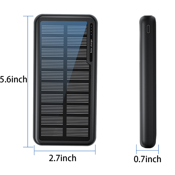 Ultra thin solar power bank 20000mAh mini compact gift