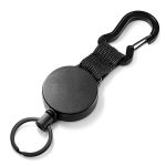 Retractable Wire Rope Black High Stretch Keychain