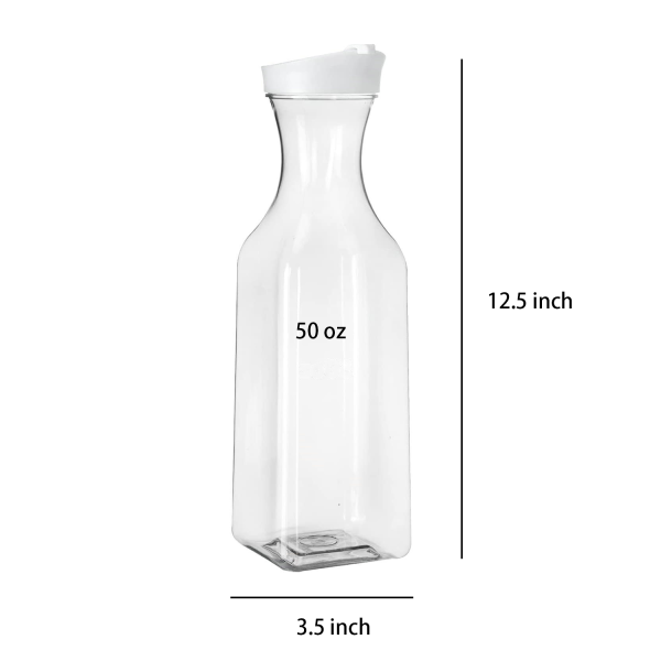 50OZ square transparent plastic juice pot