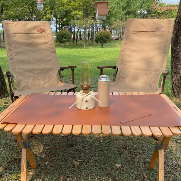 Outdoor camping barbecue oil-proof PU leather table mat