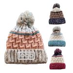 ins mixed color striped velvet beanie hat