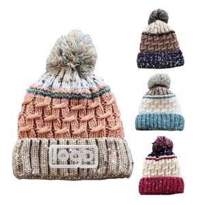 ins mixed color striped velvet beanie hat